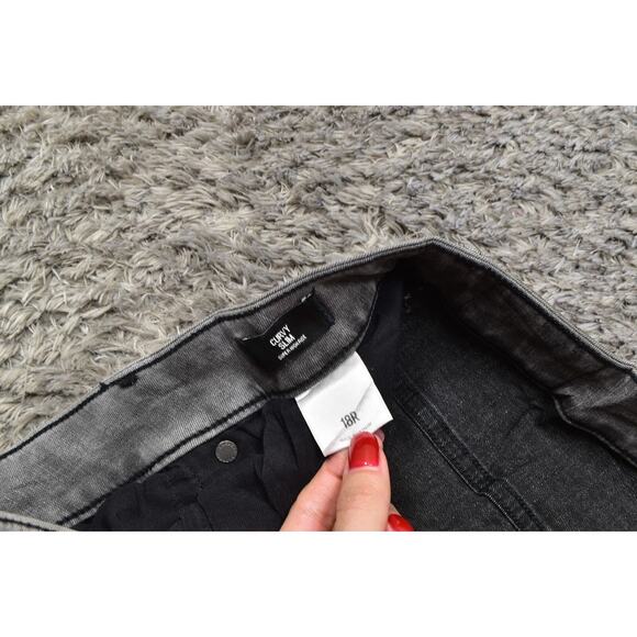 Express Plus Size 18 Curvy Slim Skinny Jeans Gray Cotton Blend Zip - Picture 5 of 7